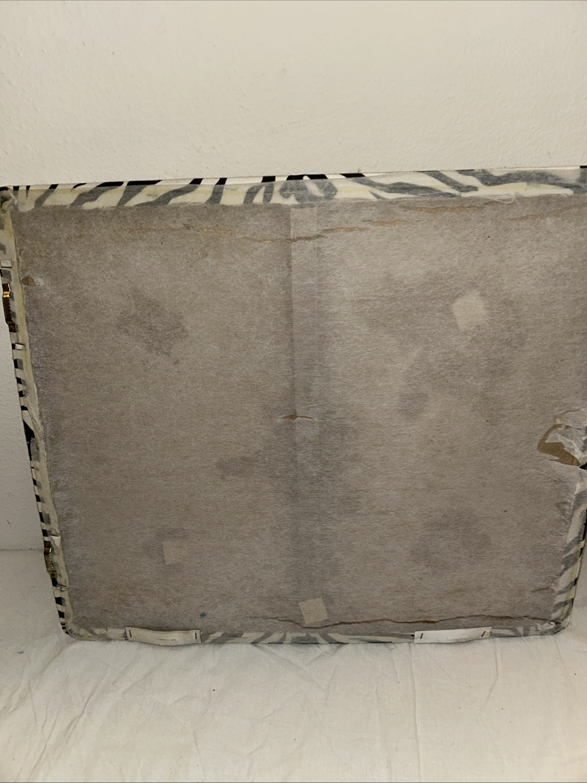 Zebra Fabric Memory Board 18×21 French Ribbon Photo Bulletin Board Craft Repair