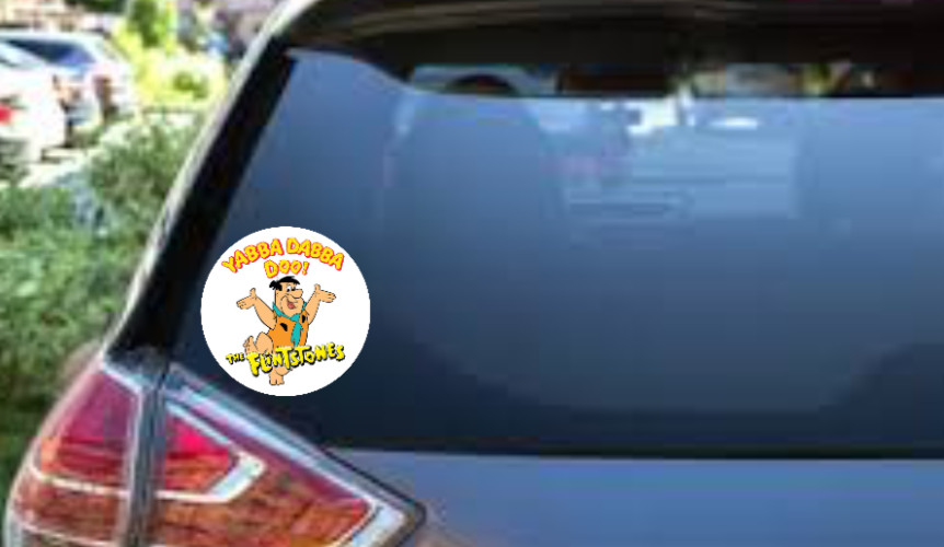 Cartoons – The Flintstones – 4" Vinyl Decal Car Trailer Laptop Cooler Truck 25-2