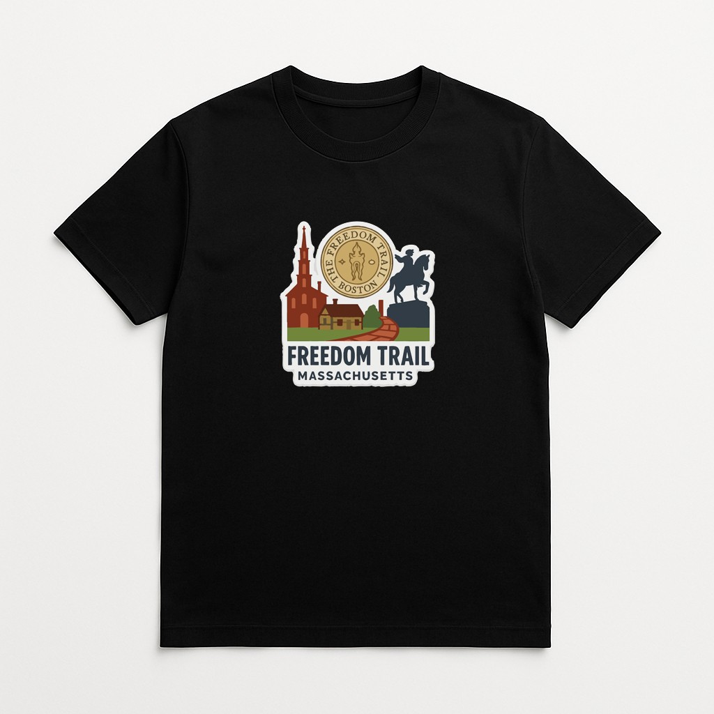 Freedom Trail Massachusetts Iron On Heat Transfer Vinyl HTV Die-Cut Symbolic