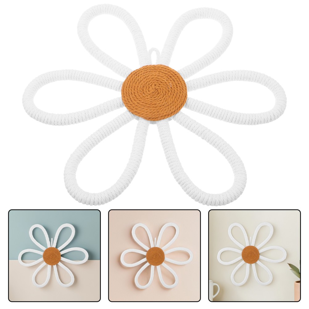 2 Pcs Nursery Wall Hanging Bohemia Flowers Daisy Pendant Decor for Bedroom