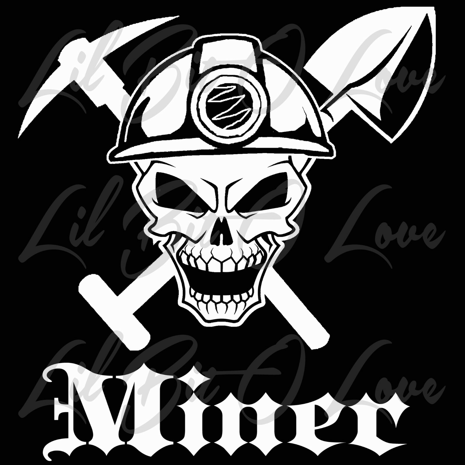 Vinyl Decal for Window – Coal Miner Skull