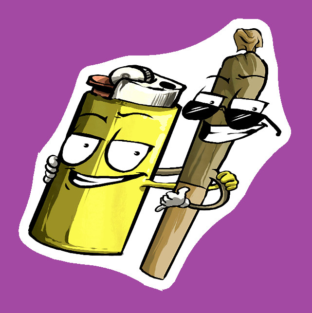 Joint and Lighter Best Friends Weed Sticker 420 Decal UV Safe stoner ganja