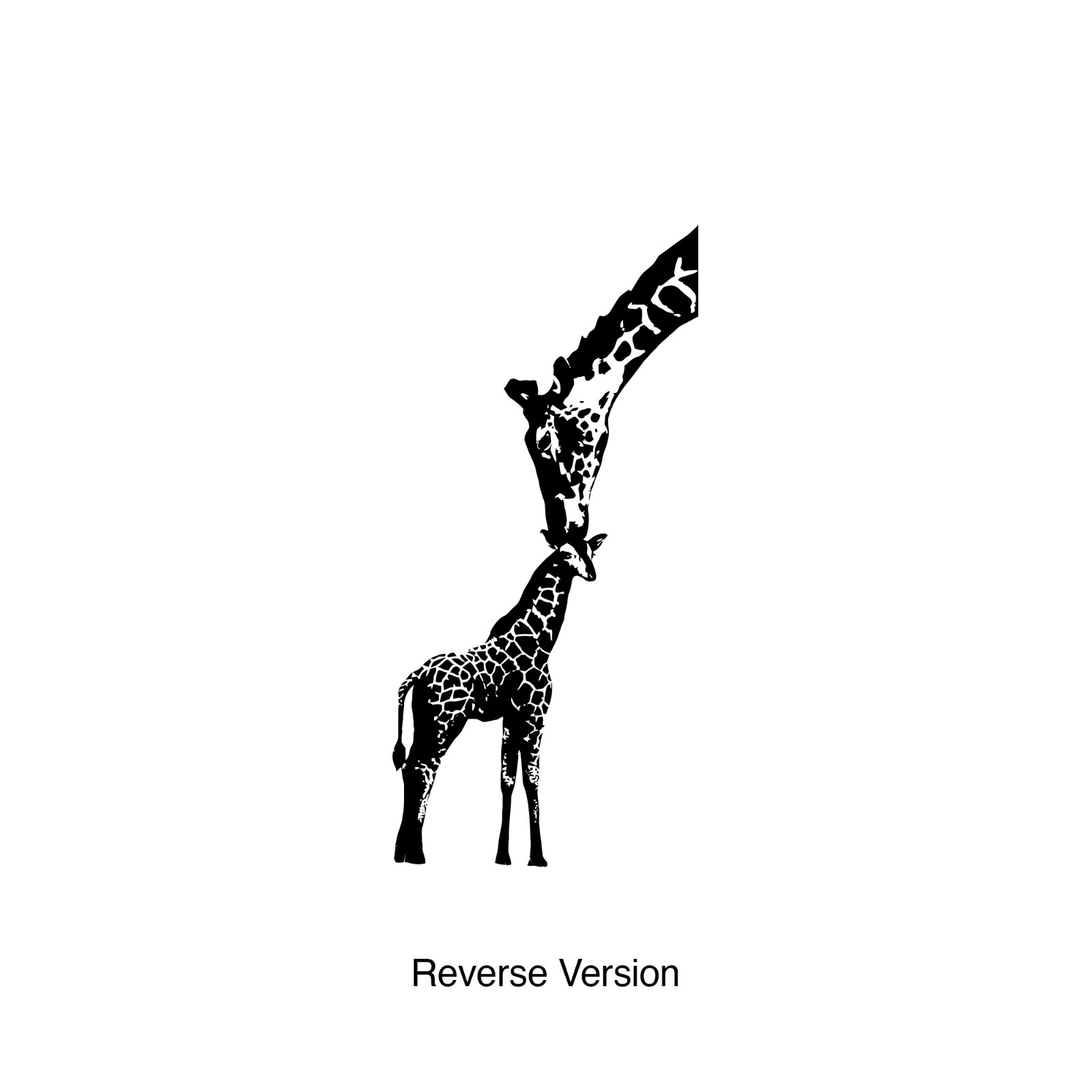 Baby Giraffe Decal Mother Giraffe Wall Decal Sticker. Africa Safari (Black) #384