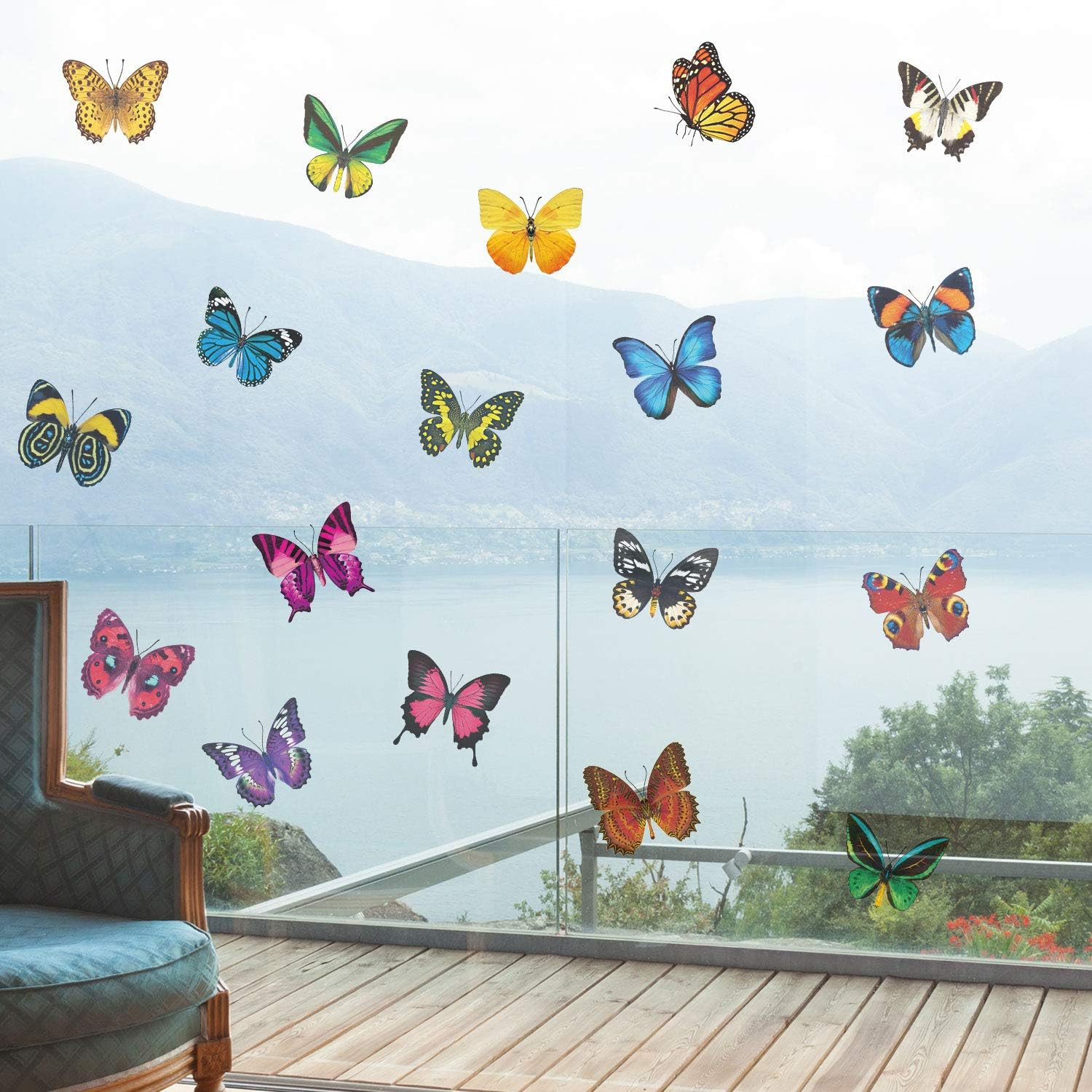 40 Pieces Butterfly Anti-Collision Window Stickers Christmas Decor Butterfly Cli