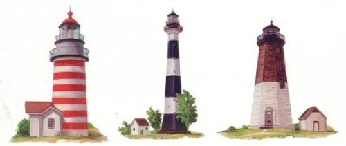 Lighthouses Instant Stencil/ Tatouage Wall Dry Rub Transfer