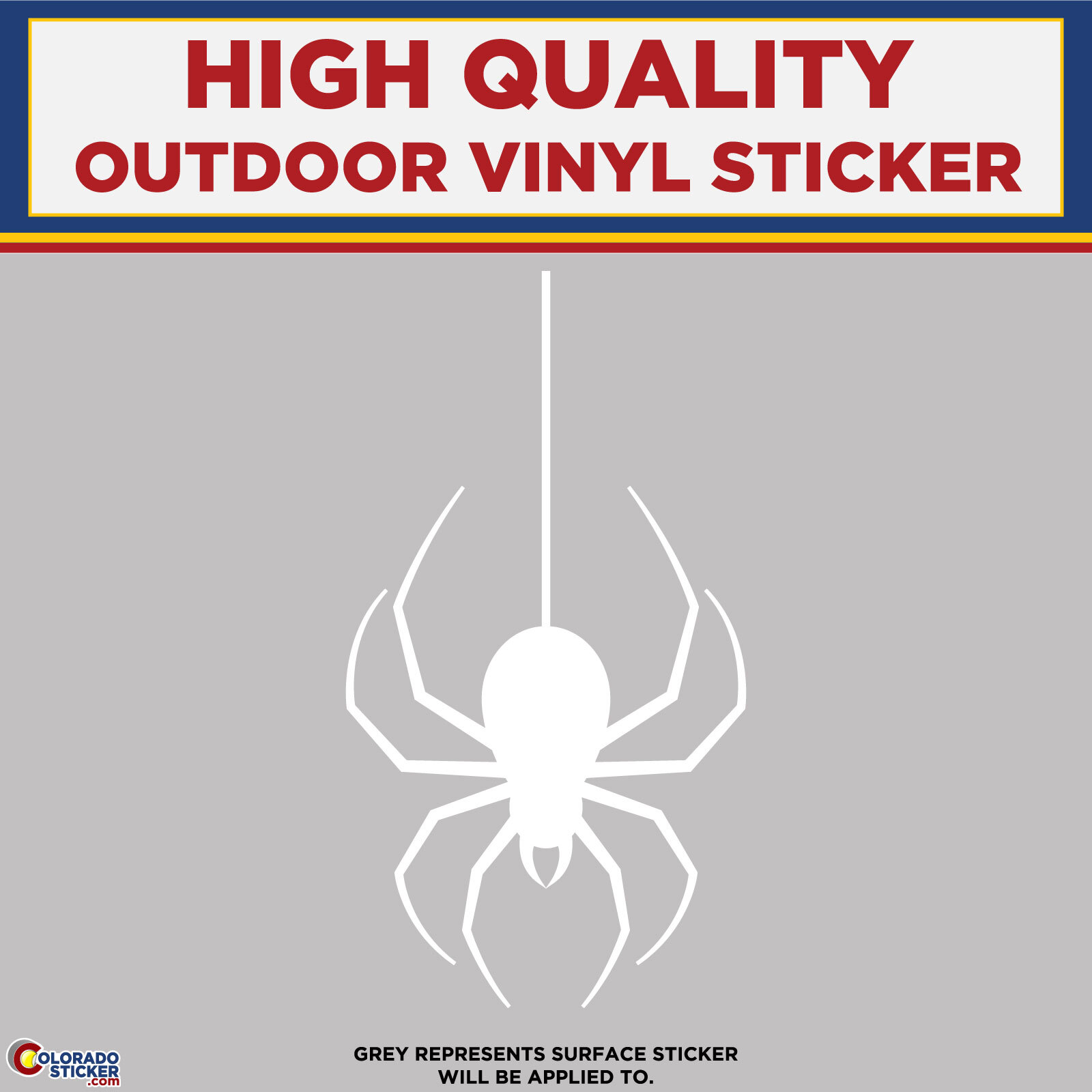 Spider Coming Down Web Die Cut, High Quality Vinyl Stickers