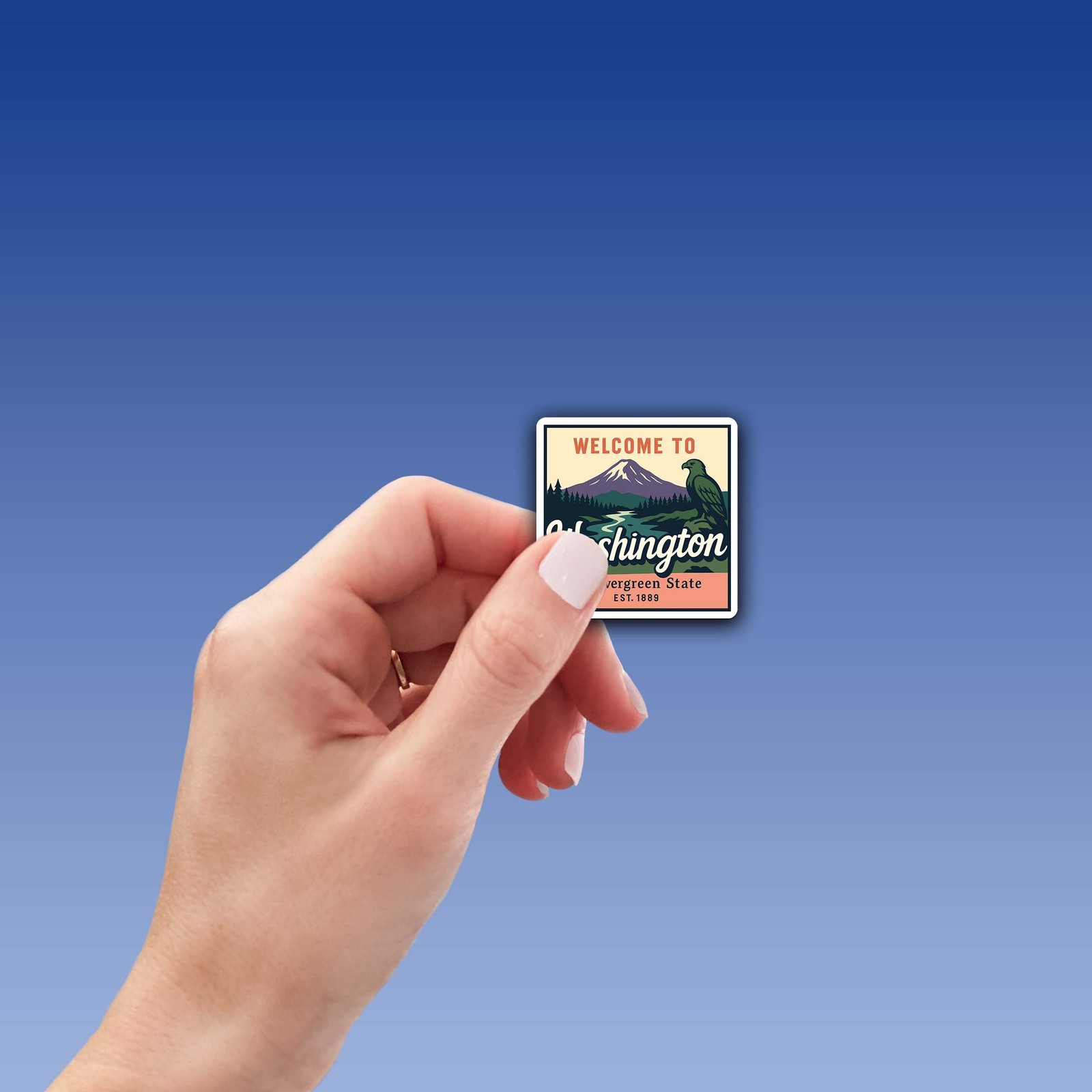 Welcome to Washington Vinyl Sticker – Vintage State Travel Decal