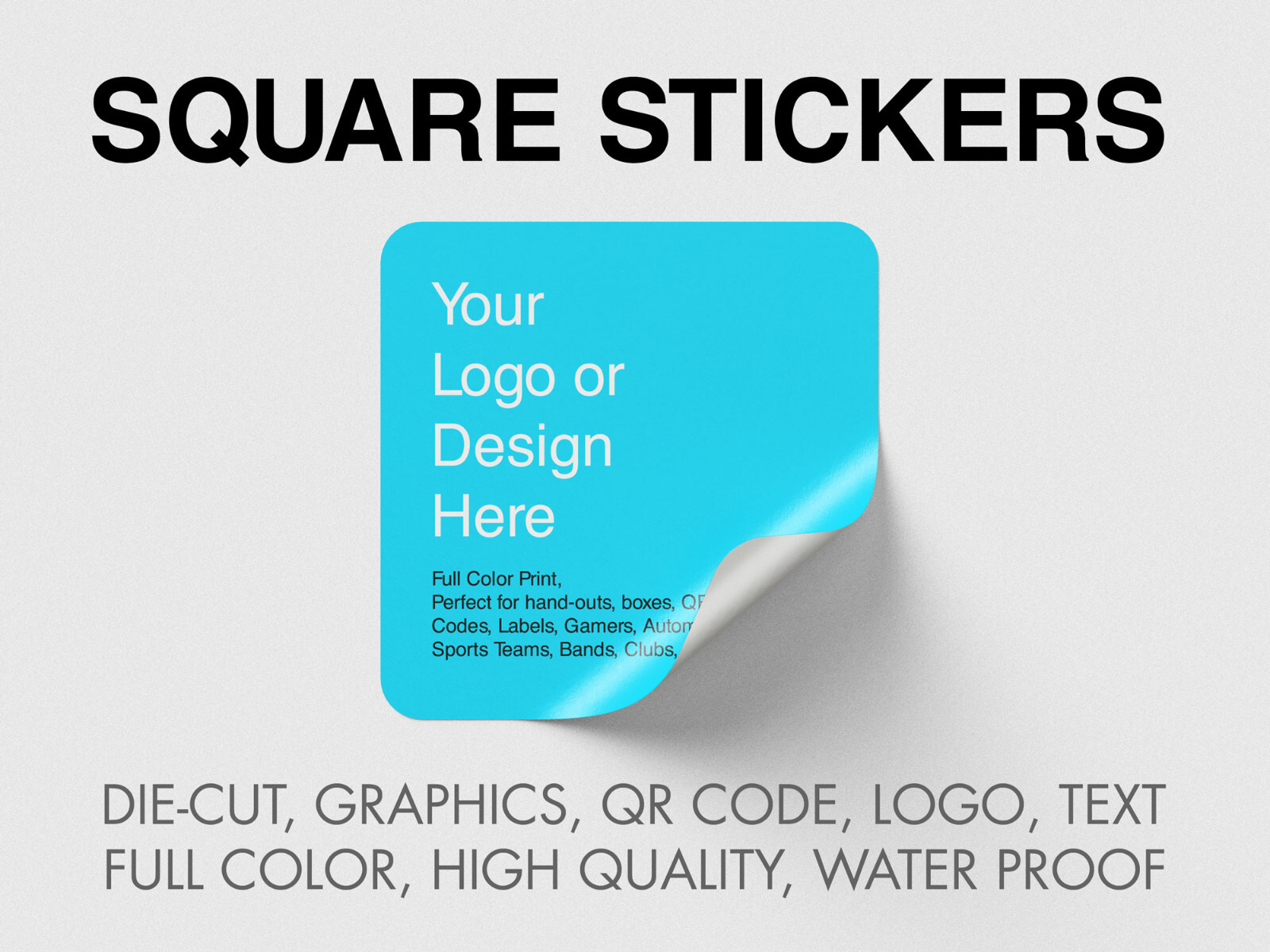 50 2×2 Custom Printed Full Color Outdoor Vinyl Car Bumper Sticker Decal Die Cut