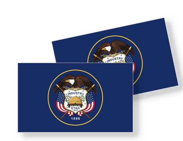 Utah Flag Stickers Flag Decals Vinyl Indoor Outdoor Stickers Set of 4