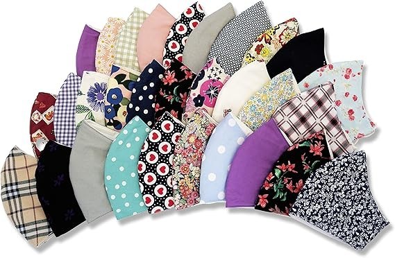 Reusable Face Masks – 3-Layer 100% Cotton Cloth Masks for Adults pack of 30