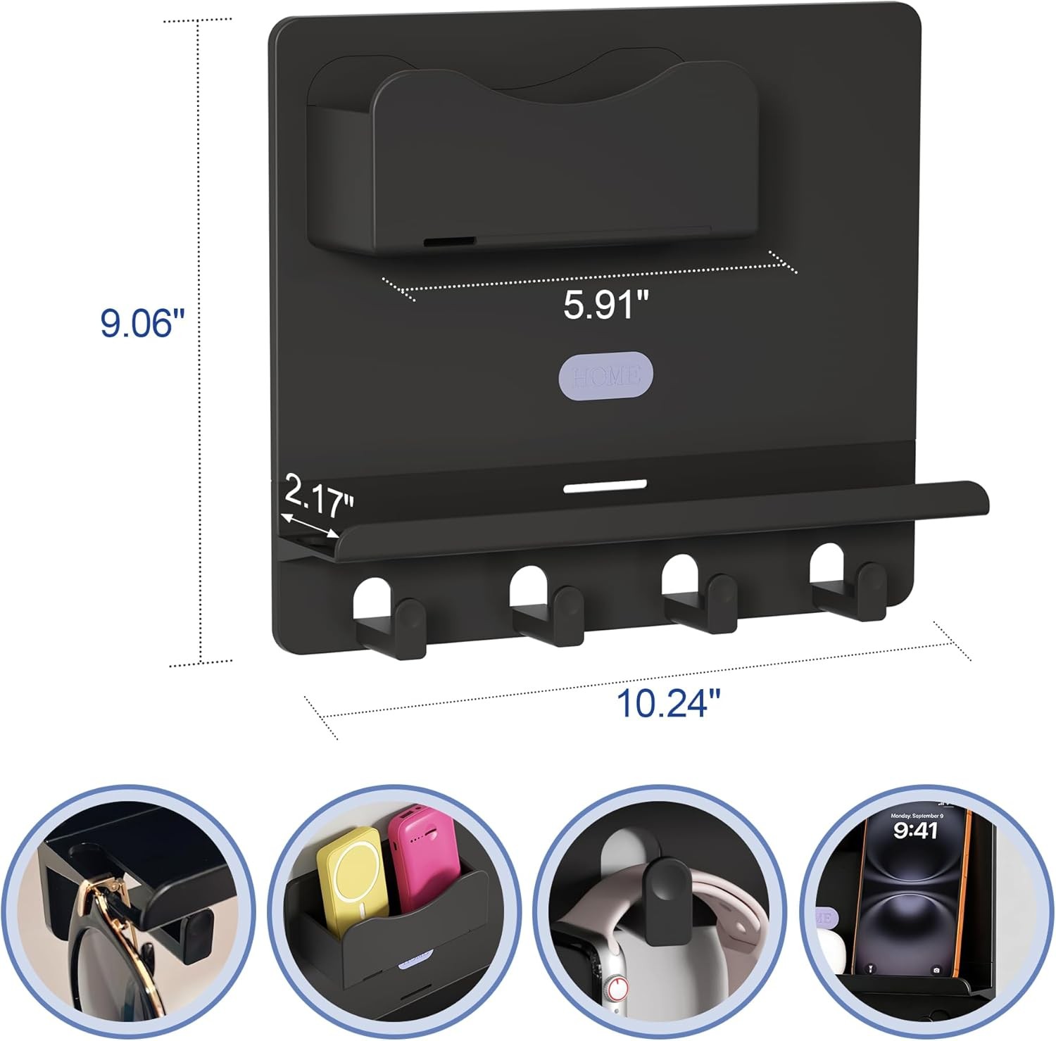 Floating Shelves Bedside Shelf Accessories Organizer Wall Mount Self Stick On