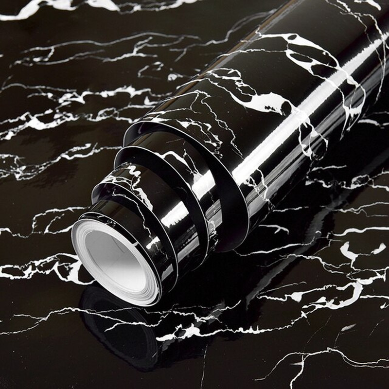 Waterproof Marble Adhesive Wallpaper Vinyl Wall Sticker Bathroom Kitchen Room