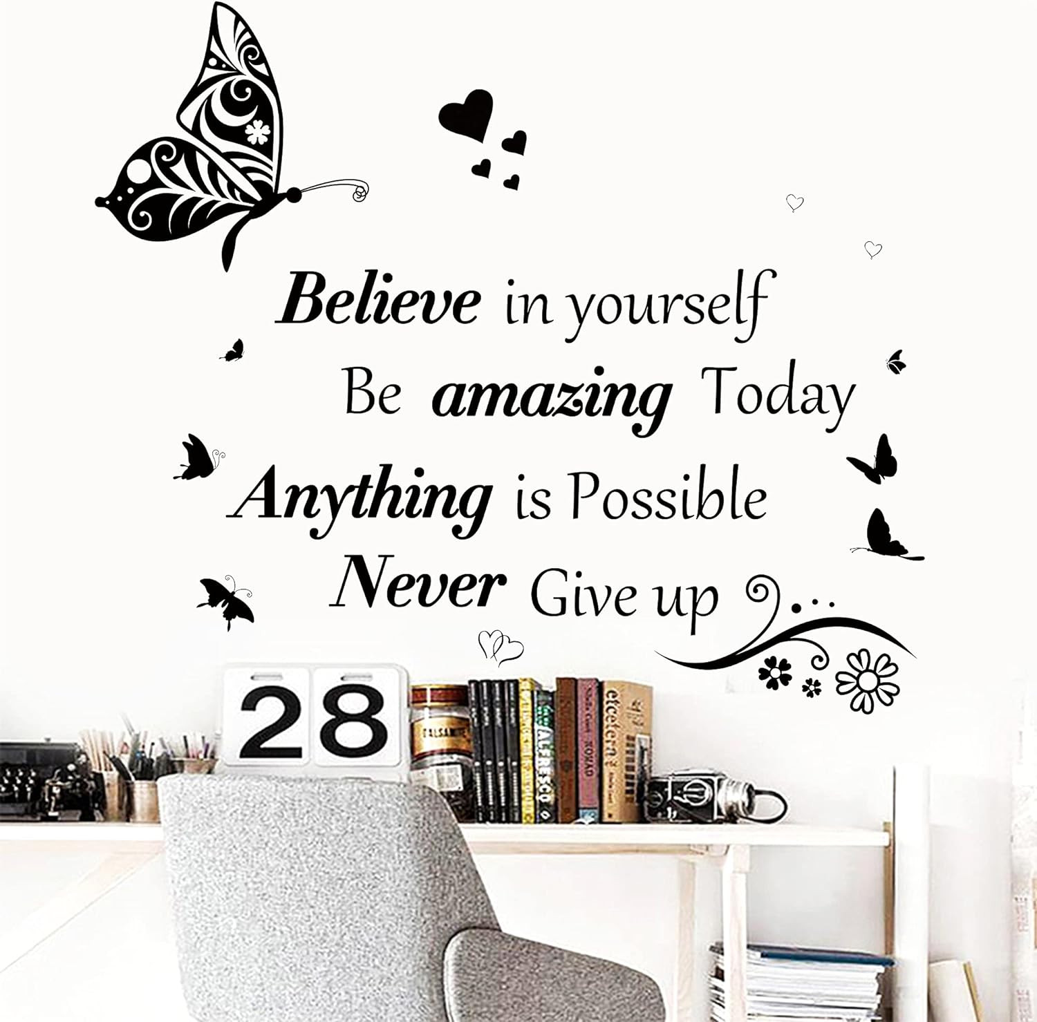 Inspirational Wall Stickers Quotes Letter Wall Art Stickers Motivational Removab
