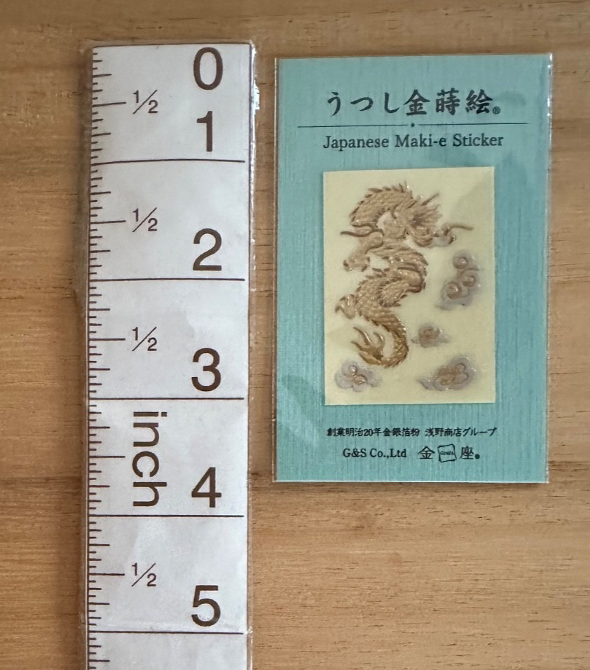 Gold Makie Transfer Decal Sticker Decoration Design Japan Golden Dragon