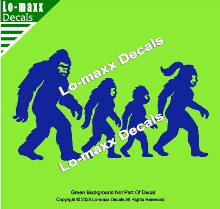 Bigfoot Sasquatch Family Vinyl Decal Die Cut Sticker for Car Truck SUV Window