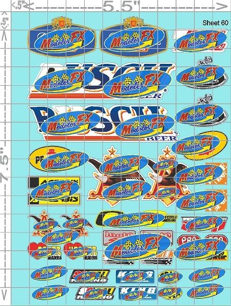 CLEAR VINYL RACING SHEET 60 Sticker -R/C MODEL Decals 1/12-1/10-FG-MCD