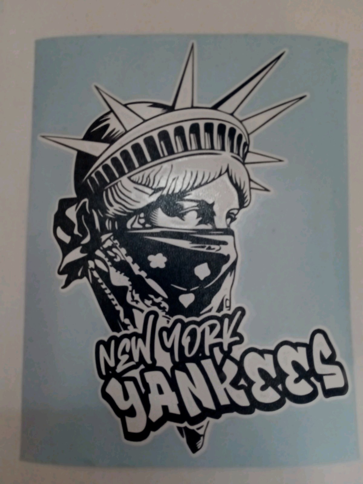 NY Graffiti NY Yankees Liberty Face Bandana Scarf Vinyl Decal Sticker New