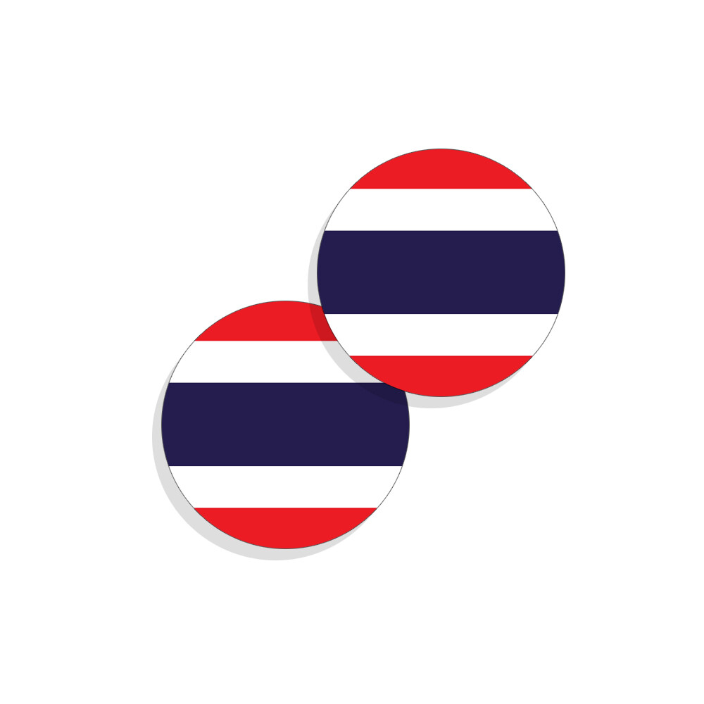Thailand Flag Stickers Flag Decals Round Indoor Outdoor Circles 4 pack Thailand