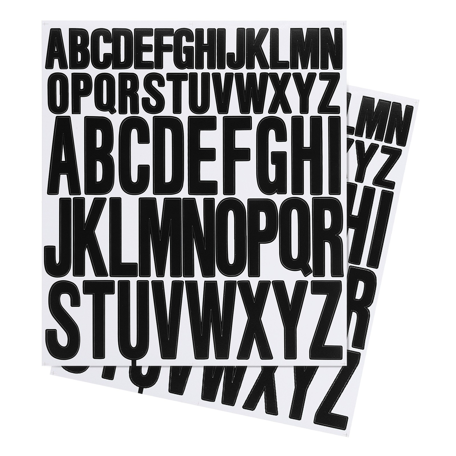 12 Sheets Letter Stickers 1 Inch 2 Inch Self Adhesive Alphabet Sticker Black