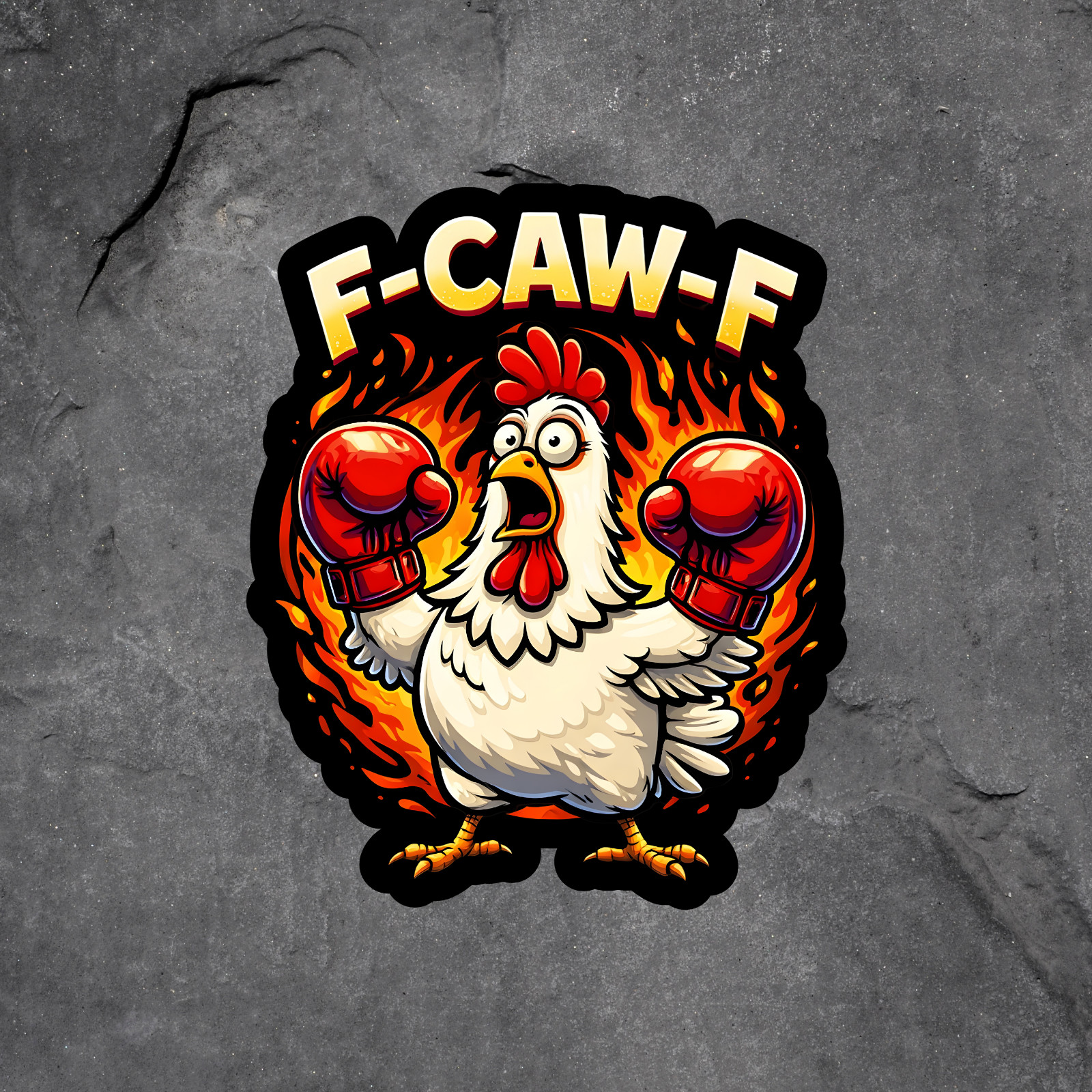 Chicken Sticker Vinyl Decal F Caw F Boxing Chicken Funny Angry Bird Gift