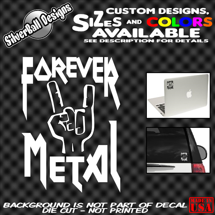 FOREVER METAL Horns Custom Vinyl sticker Car Window Bumper Slayer Megadeth Mosh