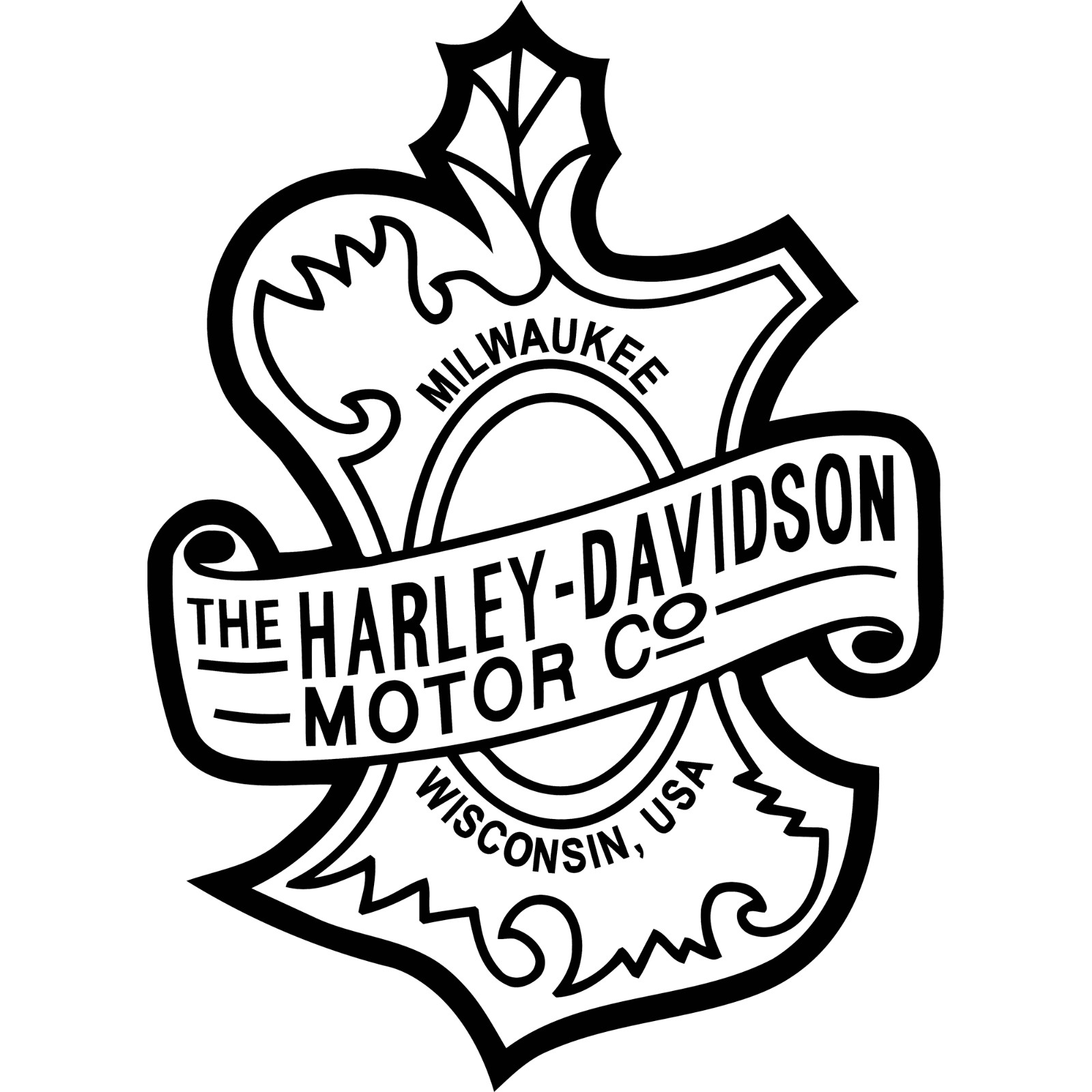 6" Harley Davidson Vintage Oak Leaf Vinyl Decal Sticker