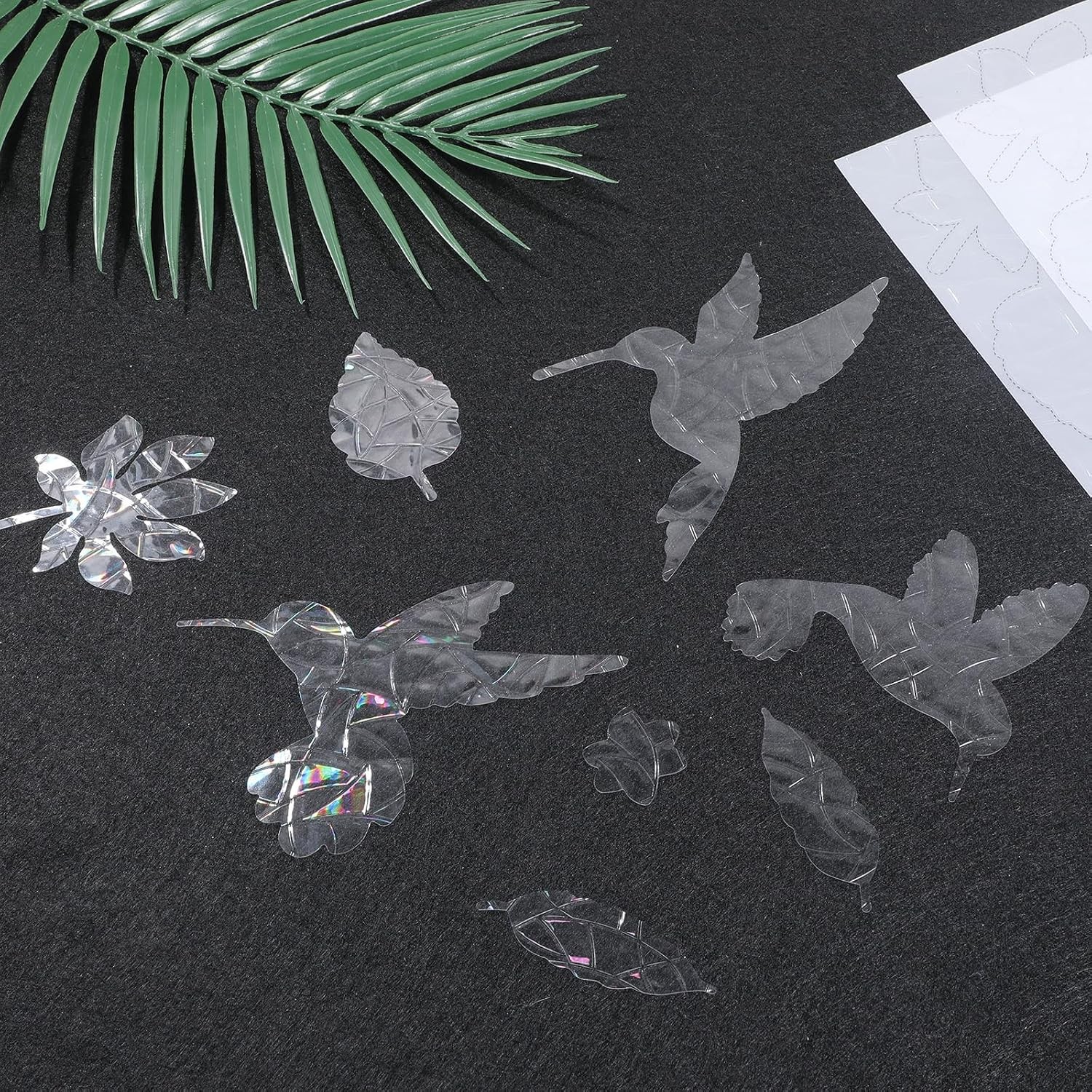 60PCS Rainbow Bird Window Clings Static Decals Anti Collision Glass Stickers PVC