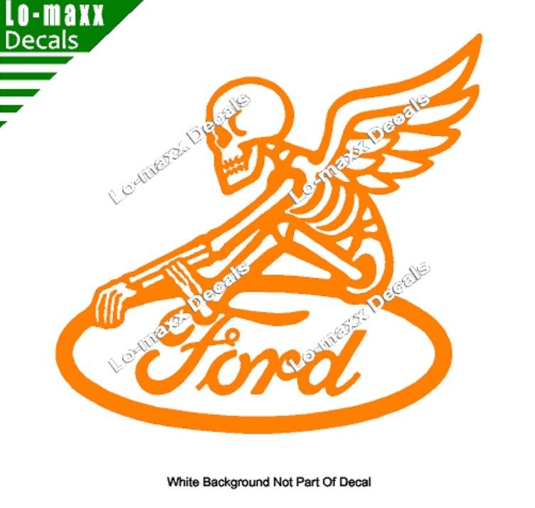 Ford Reaper Skeleton Wings Car Truck Window Hood Die Cut Vinyl Decal Sticker