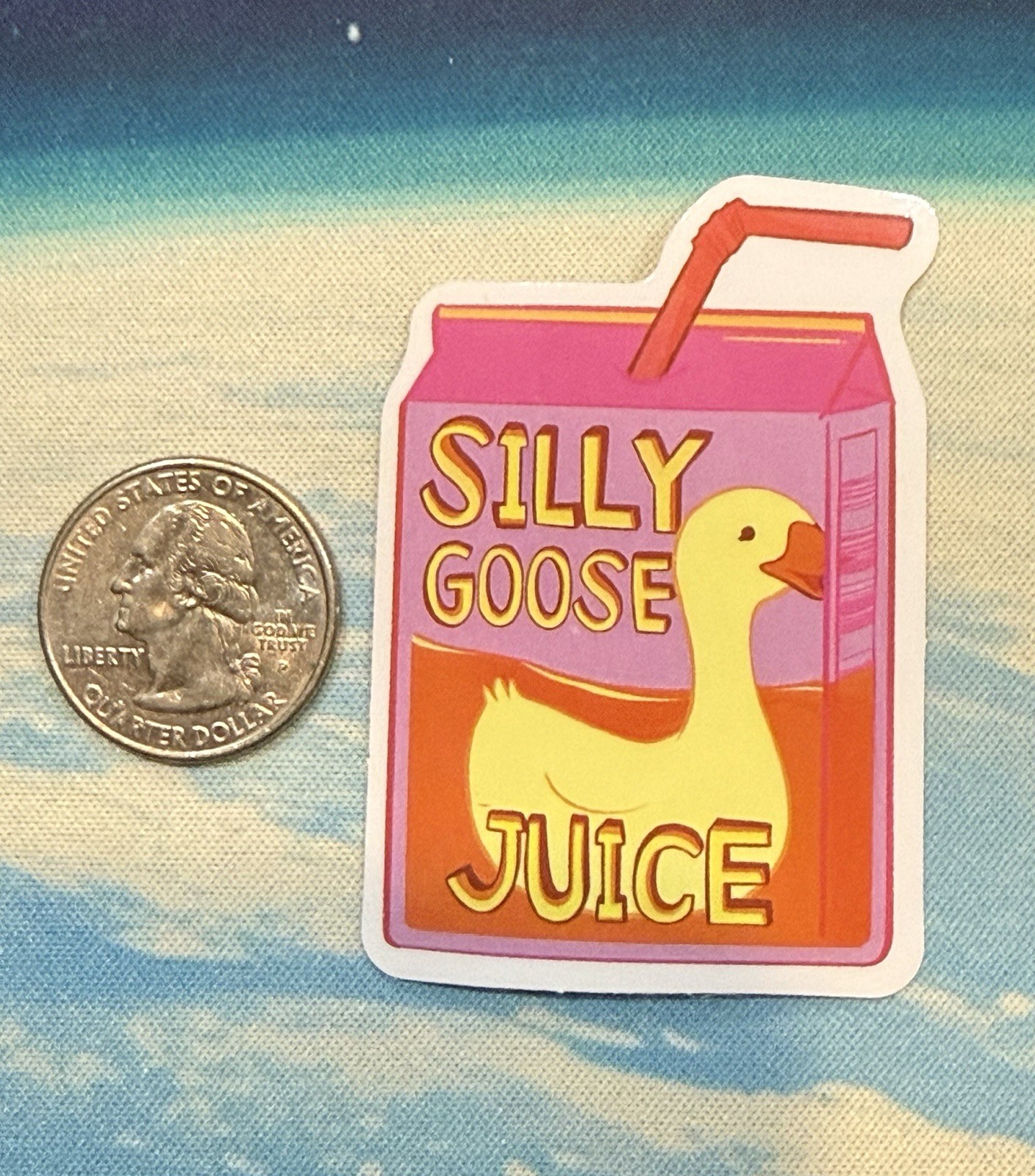 Silly Goose Juice Funny Goose Multicolor Sticker Decal for Adults Kids Any Room