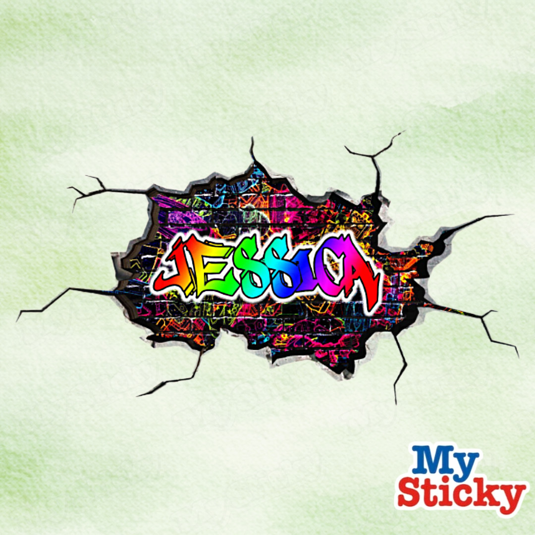 3D Graffiti Name Custom Personalized Vinyl Wall Sticker DIY Room Decor Kids New