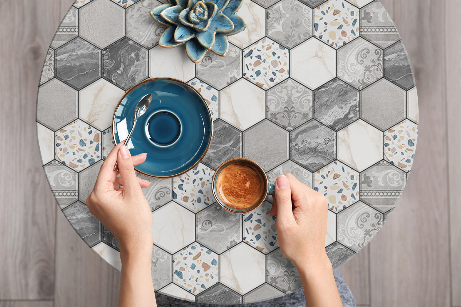 Worktop Covering Stickers Self Adhesive Vinyl Wrap Decorative hexagons 100×50