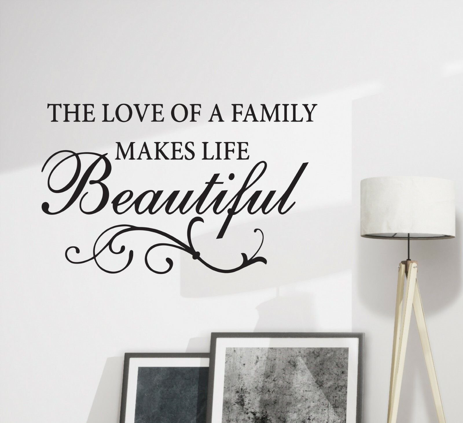 Wall Decal Family Life Love Beautiful Motivation Interior Vinyl Black gz527