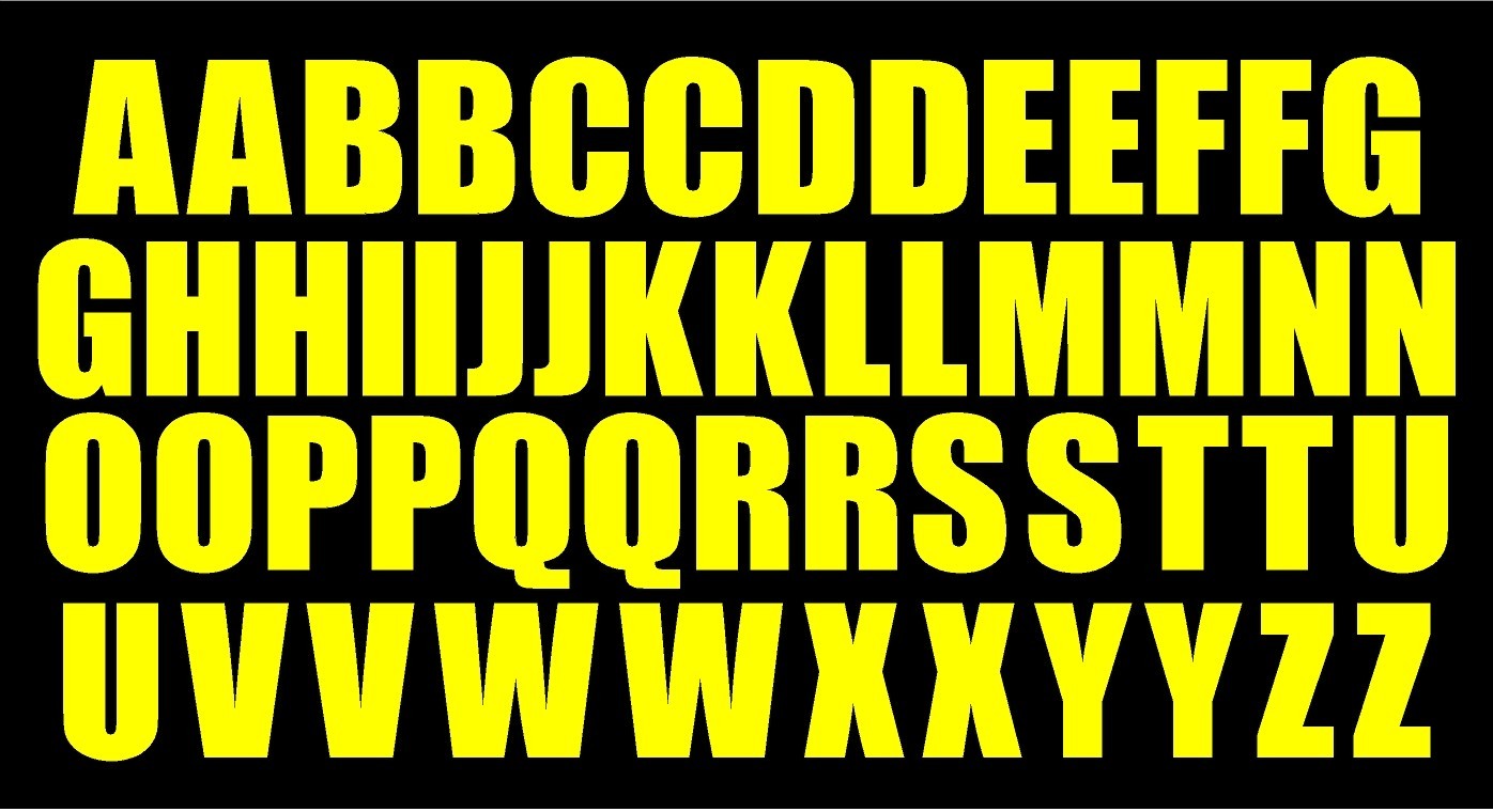 A B C Lettering Alphabet Die Cut Vinyl Decal Waterproof Many Colors and Sizes