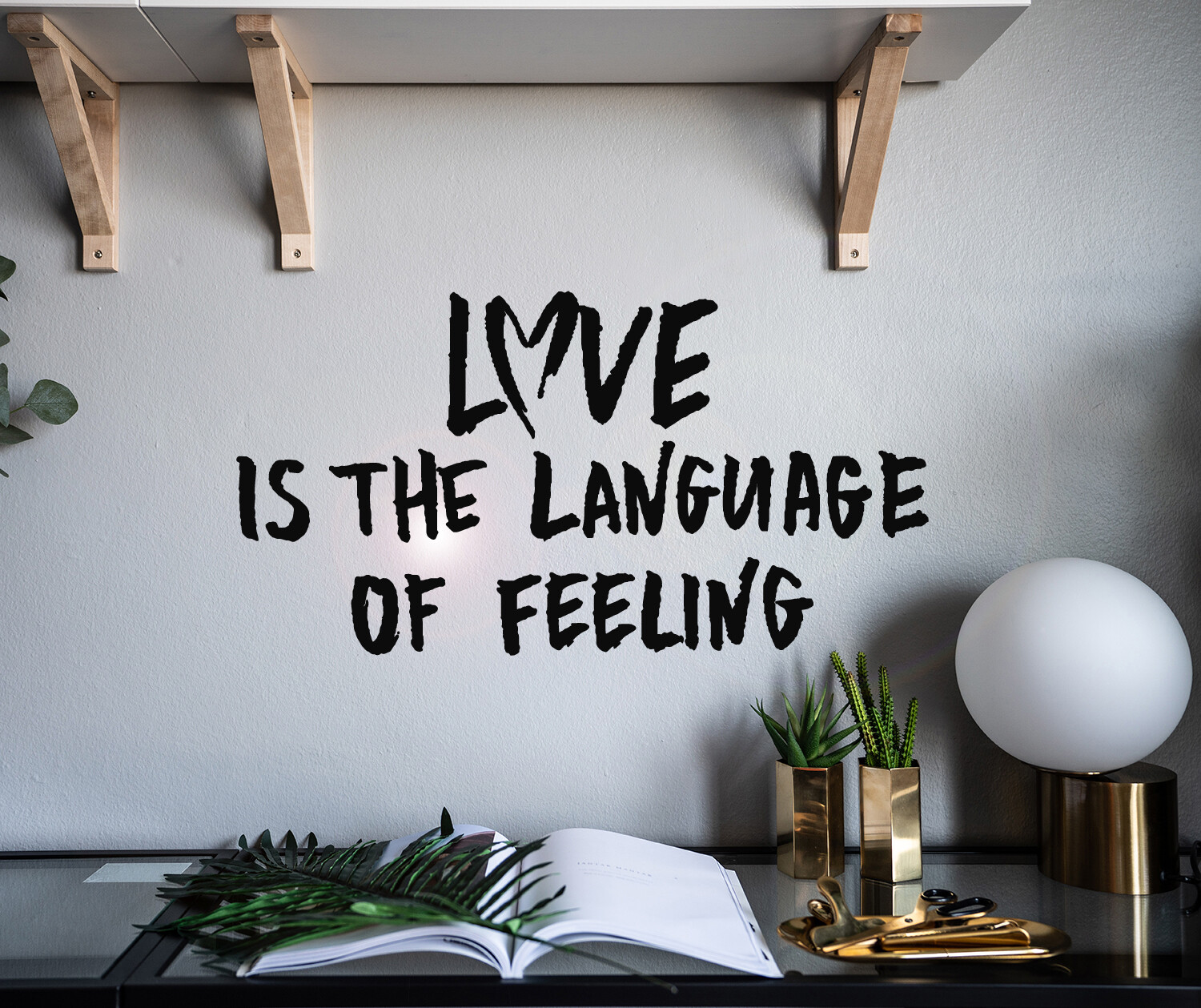 Vinyl Wall Decal Love Language Feeling Romance Stickers 22.5 in x 12 in gz051