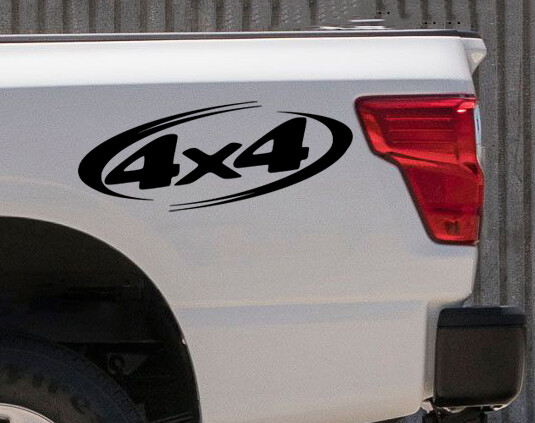 Pair 4X4 Vinyl Decals V9 – 4 by 4 Off Road 4 x 4 Truck 4 Wheel Drive – Stickers