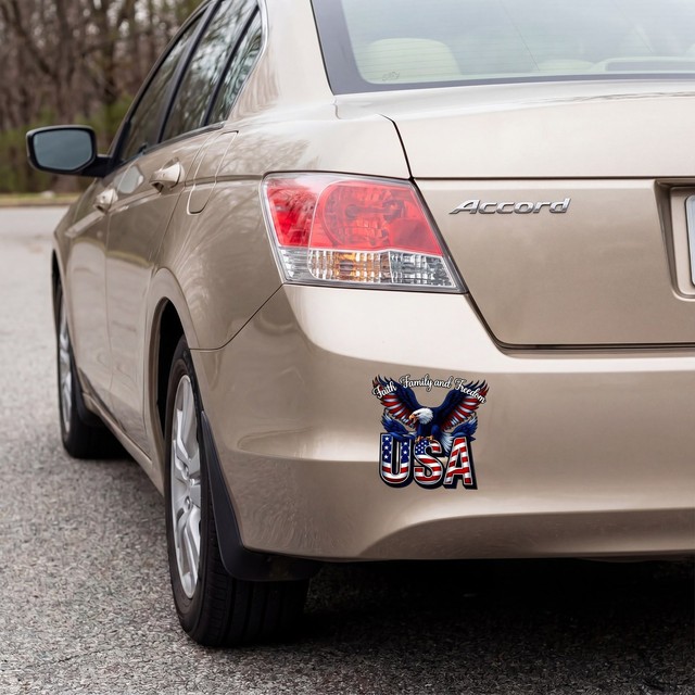 2 Pack USA Eagle Decal Sticker 6 inch Patriotic Faith Family Freedom Vinyl