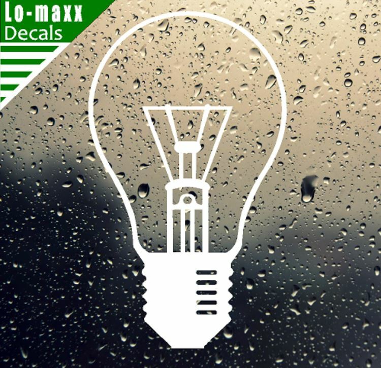 Light Bulb Graphic Art High Quality Various Sizes & Colors Die Cut Vinyl Decal