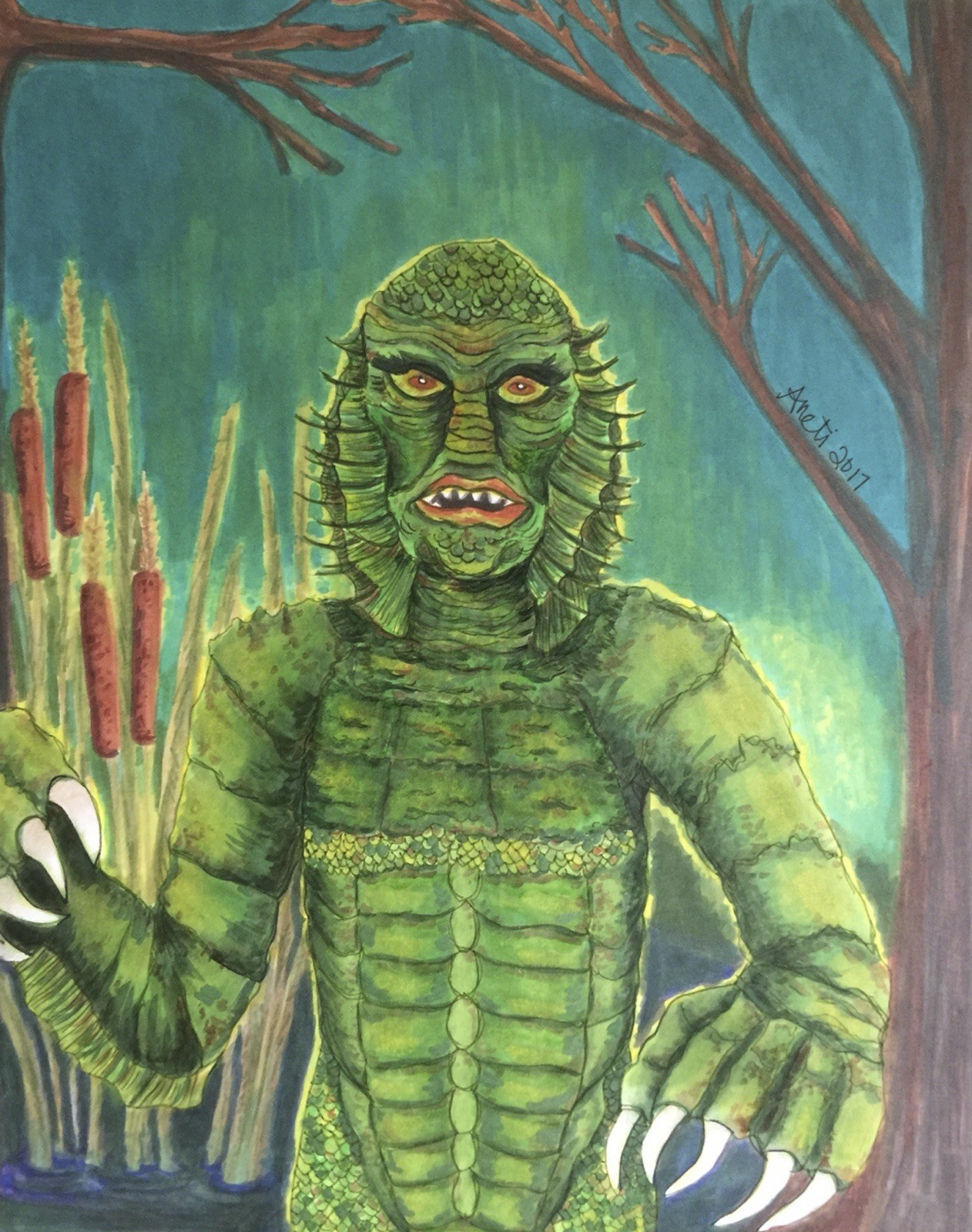 Creature From The Black Lagoon Sticker, Classic Movie Monster, Famous Monsters