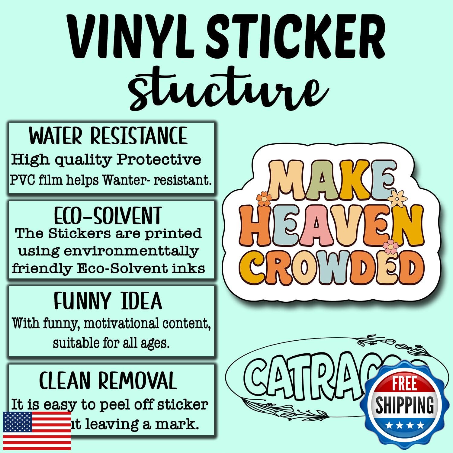 (3Pcs) Make Heaven Crowded Sticker, Christian Gifts Decorate Books Laptop Pho
