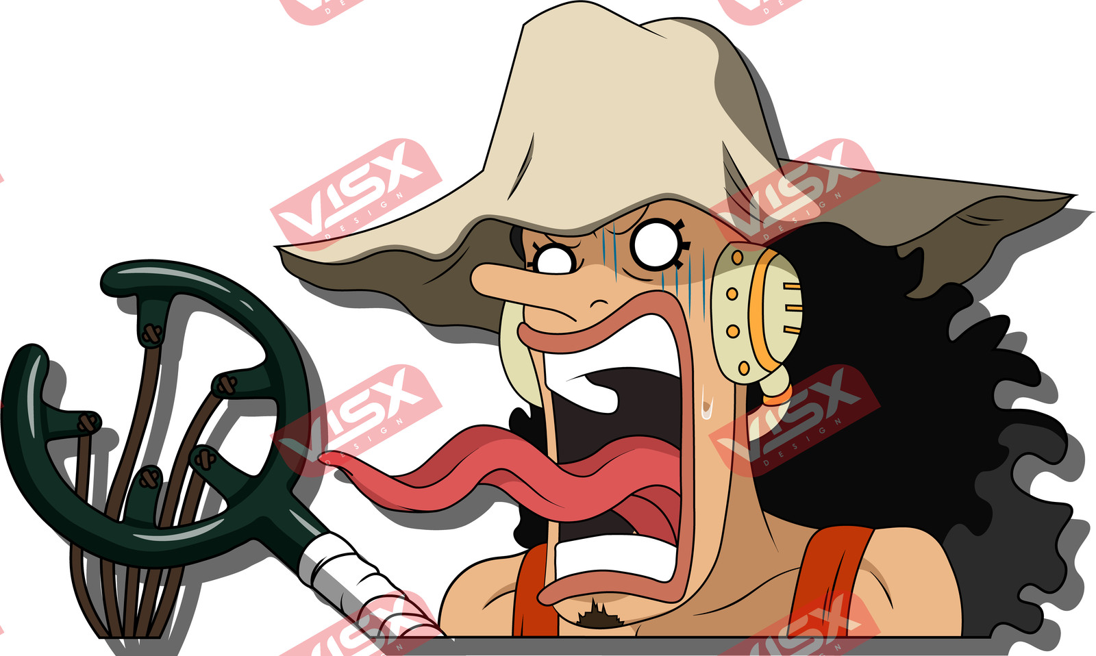 Usopp One Piece Peeker Anime Bumper Sticker Car Decal Window Funny Vinyl