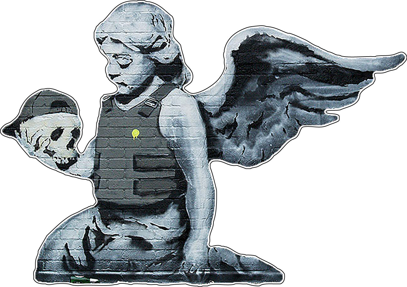 Banksy Art London Girl Angle Skull Vinyl Sticker / printed vinyl decal