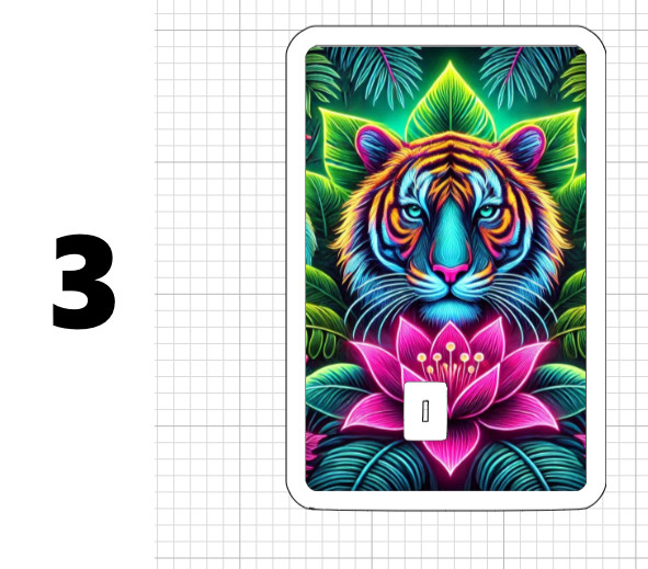 Tigers Credit Debit ATM Card Skin Stickers Cat Neon Jungle Stripes Tiger Flower