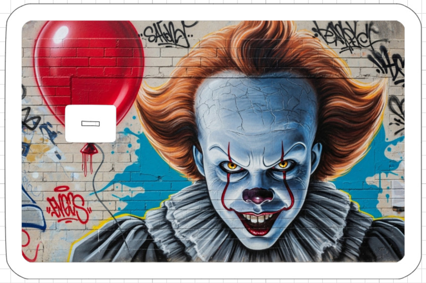 Killer Graffiti Street Art ATM Debit Credit Sticker Skin Halloween Horror Paint