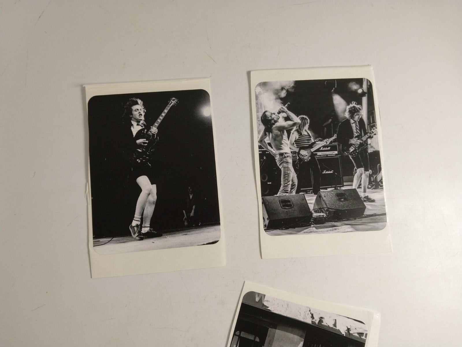 AC/DC 10 Stickers Lot B&W Photos Classic Rock Band ACDC Angus Young Malcom Phil