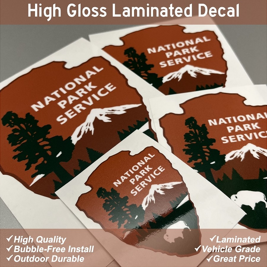 National Park Service High Gloss Laminated Stickers / Decals Choose Size 2-6"