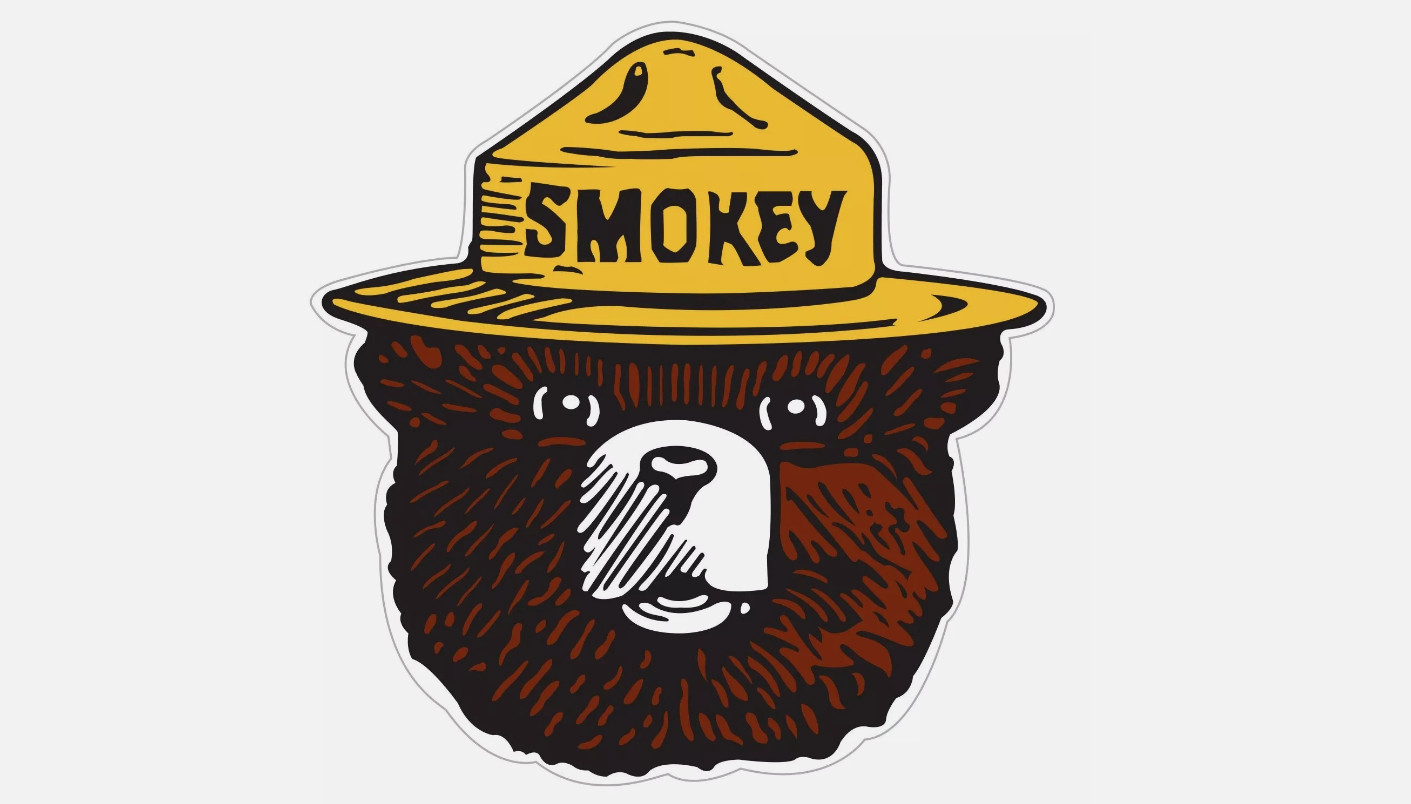 Smokey Bear Sticker Vinyl Sticker Decal Laptop Wall Mirror Cup Tumblr Locker