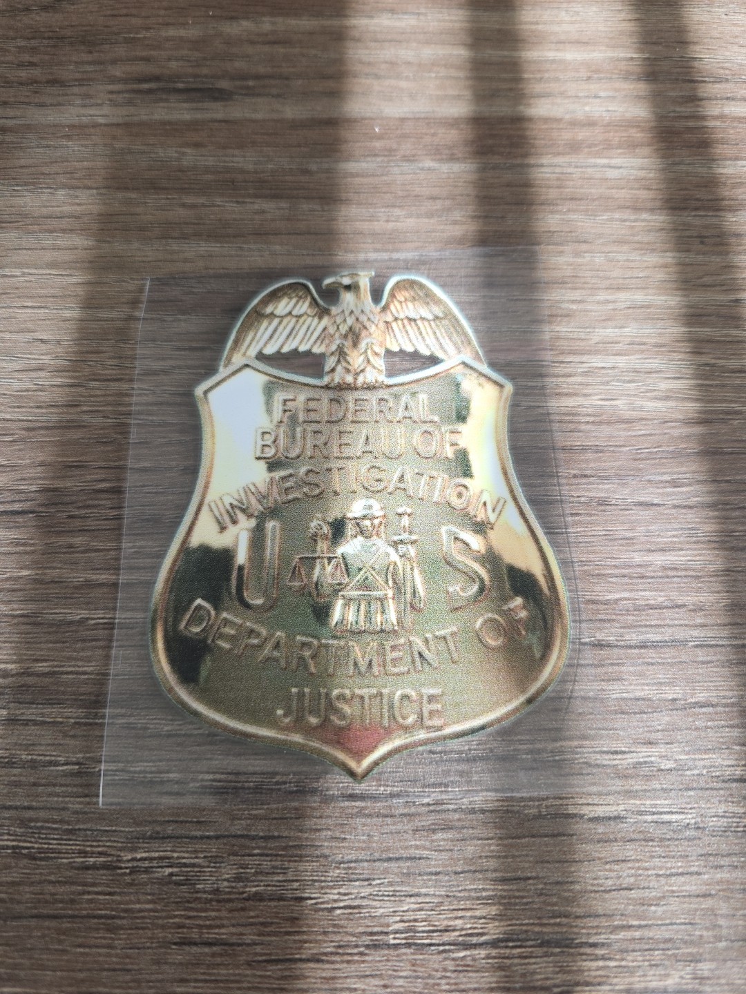 FBI Dept Of Justice Badge UV DTF Decal Sticker Waterproof Made In USA