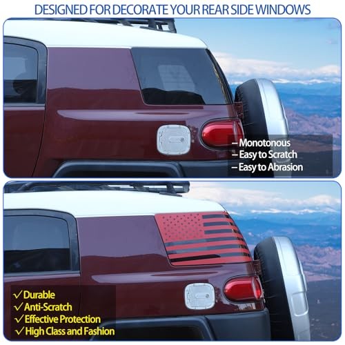 Compatible with Toyot@ FJ Cruiser 2007-2017 Tailgate Side Window American Red