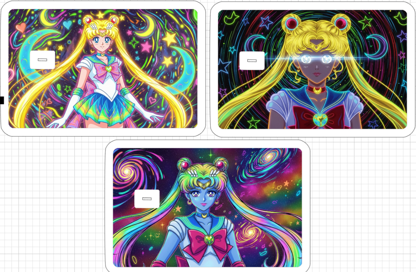 Psychedelic Sailor Moon ATM Debit Credit Card Skin Sticker Anime Cartoon Star US