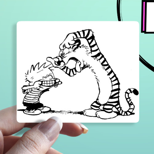 Funny Faces Sticker: Calvin & Hobbes Silly Expressions Waterproof Sticker